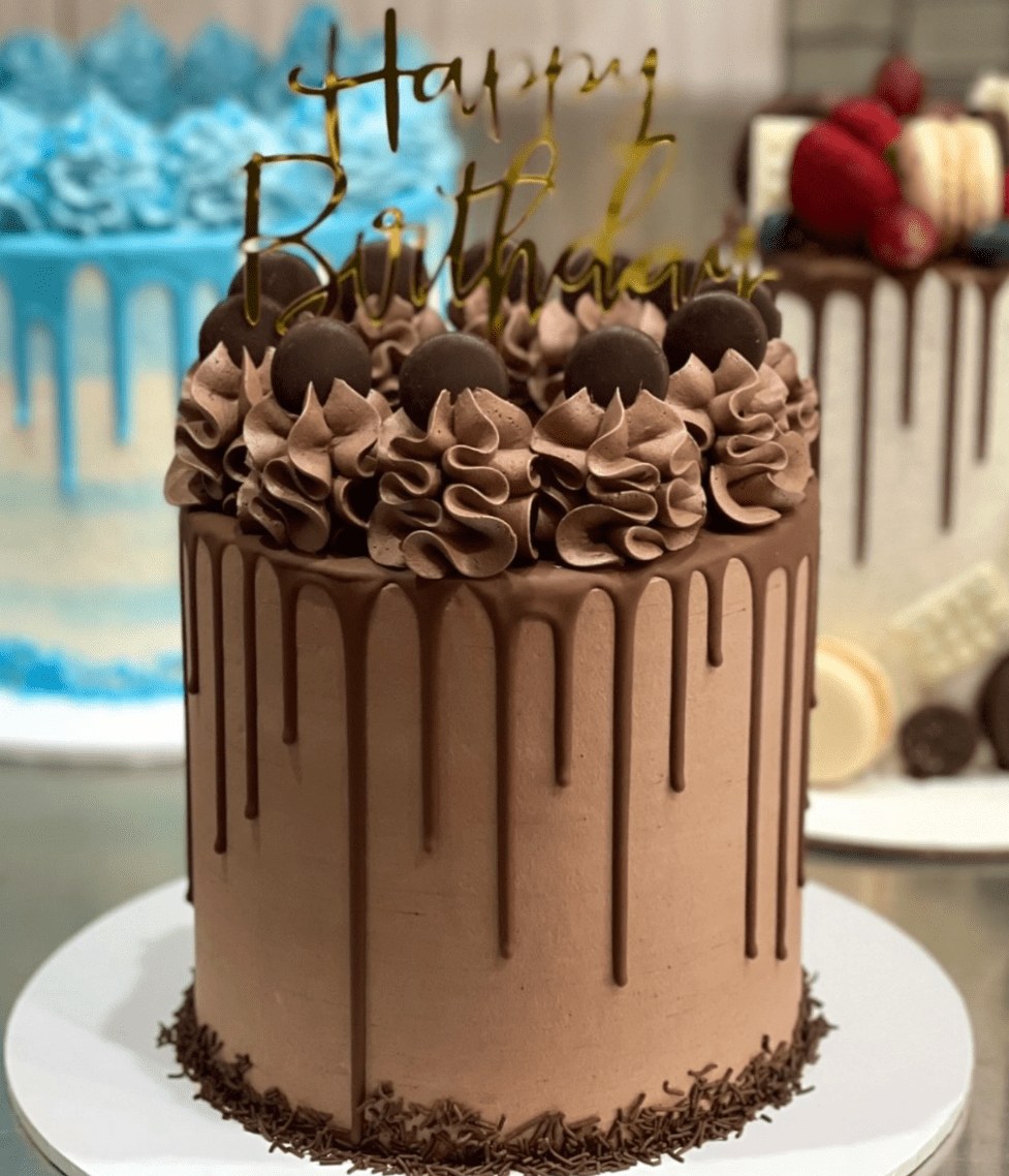 Drip Cake de Cumpleaños + Acrilico Dorado - Image 2